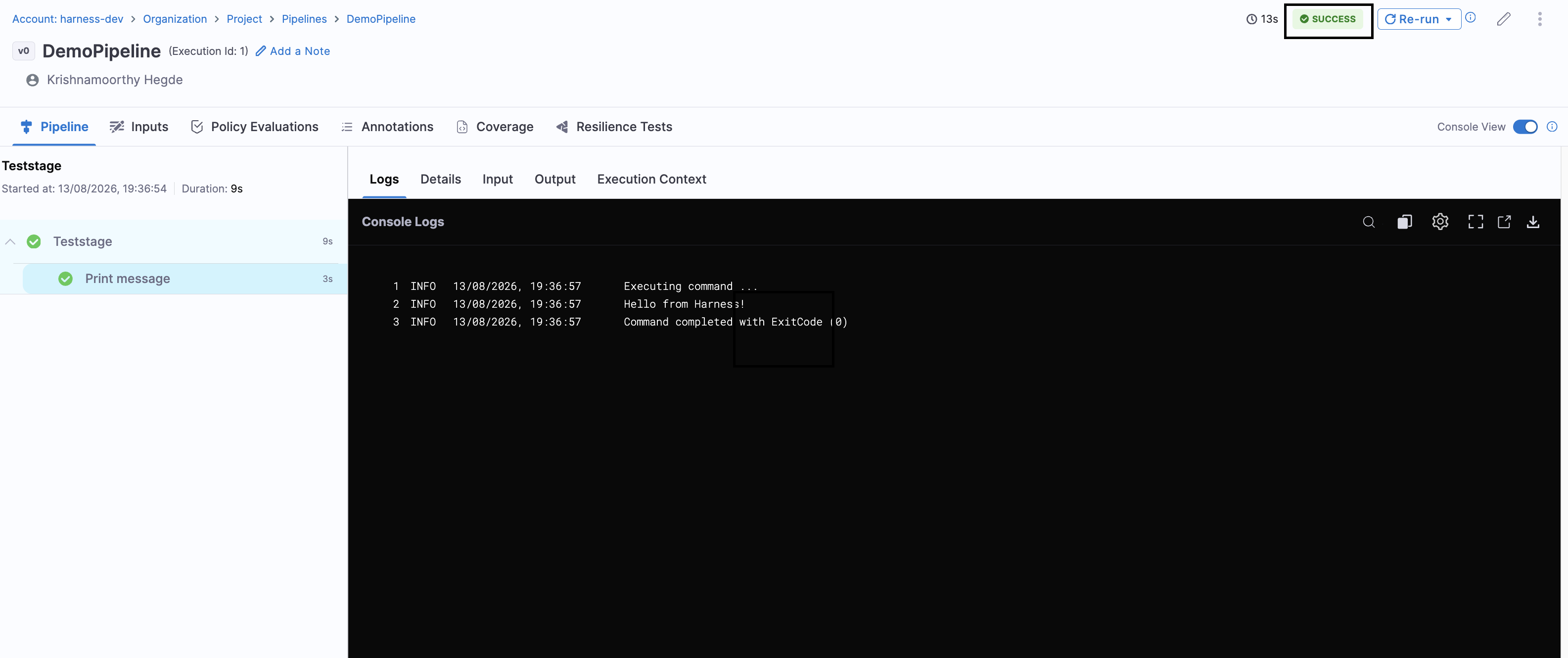 pipeline advanced tab