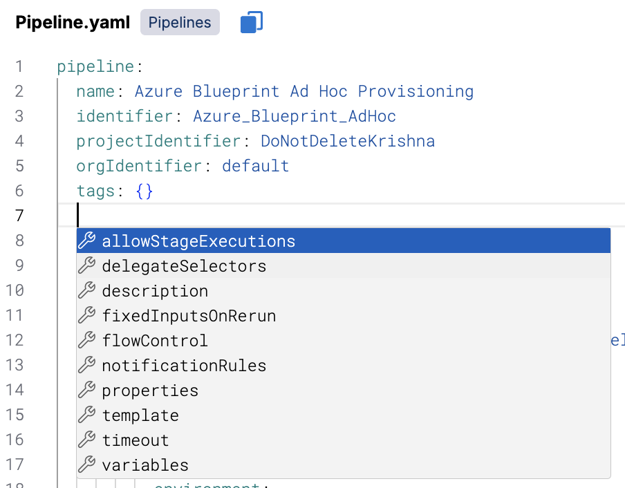 Autocomplete suggestions on a blank line
